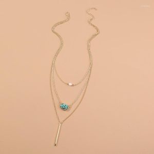 Cadenas Accesorios de aleación de moda para damas Colgante largo Cadena de oro Collar simple Hermosas cadenas de regalo de aniversario para mujer