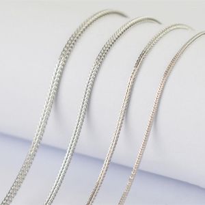 Chaînes Lo Paulina 925 chaîne de collier de queue en argent sterling 0.8/1.0/1.3/1.6mm largeur 40cm/45/50/55/60/65/70cm pour la fabrication de bijoux
