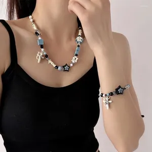 Chaînes Bracelets chanceux enfants perle chaîne à main collier tressé corde bracelet pour femmes filles vêtements quotidiens bijoux
