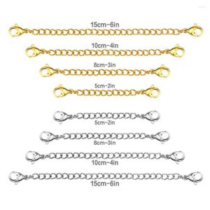 Cadenas LUXUKISSKIDS venta al por mayor 8 unids/lote 316L chapado collar de cadena extendida acero inoxidable Rolo Color dorado 2 3 4 6 pulgadas