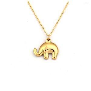 Cadenas Minimalista Bebé Elefante Dorado Collar Simple Animal Africano Encanto Colgante Joyería de Acero Inoxidable