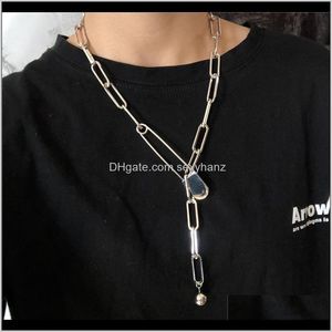 Chaînes Colliers Pendentifs Bijoux Drop Livraison 2021 Broche en métal Personnalité Hipster Hip-Hop Vent froid Hommes et femmes Clavicule Cou C