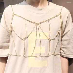 Chaînes motif mode strass poitrine chaîne dames Sexy luxueux Flash cristal soutien-gorge corps bijoux accessoires en gros