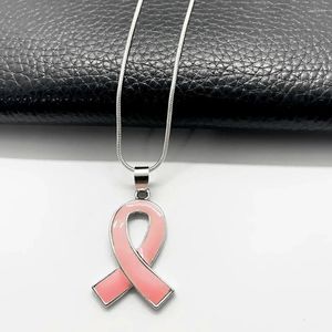 Cadenas Joya de conciencia del cáncer de cáncer de mama de la cinta de metal de esmalte.