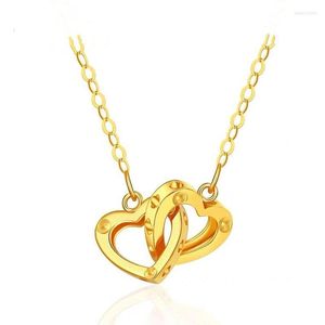 Cadenas Rael Cadena de oro de 18 quilates Colgante en forma de corazón Precio Amarillo Puro Au750 Collar Mostrar Tosquedad Regalo para mujeres X0014