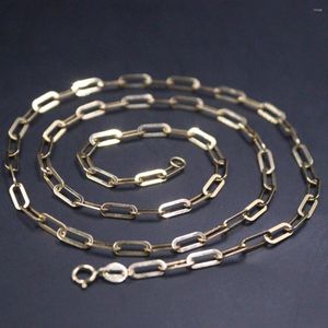 Chaînes véritable chaîne en or jaune 18 carats pour femmes 3 mm solide carré câble lien collier 50 cm/20 pouces timbre Au750