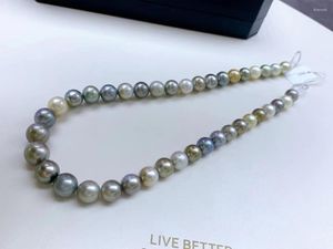 Chains Real 925 Collier de perles d'eau de mer Sterling Silple Flasp pour femmes 9-13 mm couleur ronde de mode de mode de mariage bijoux Giftchains Elle22