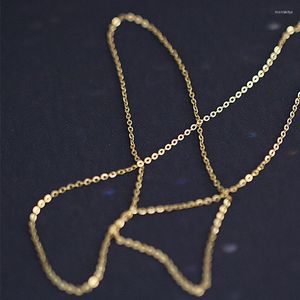 Chaînes Véritable 9K Gold Chain Collier Simple O Design Pure AU375 pour les femmes Fine Bijoux Cadeau