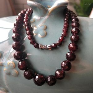 Chaînes Grenat rouge à facettes rondes 5-10 mm Collier 18 pouces Perles en gros