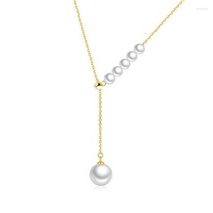 Chaînes S925 collier en argent O chaîne Y Type collier réglable Version coréenne mode Simple perle bijoux clavicule
