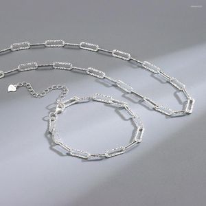 Chains S925 Sterling Silver Sparkling Cross Neck Bracelet Japón y Corea del Sur Moda Personalidad Estilo de mujer