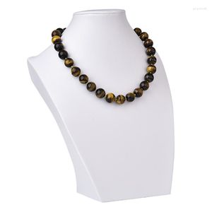 Chaînes sélectionnable taille 14mm Flash yeux de tigre pierre Fit bricolage élégant collier mode charmante femmes bijoux 18 pouces en gros H04