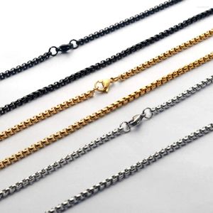 Chaînes en acier inoxydable chaîne collier pour hommes femmes basique punk rock simple lien chokers vintage tendance solide métal en gros