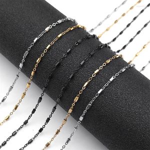 Chaines en acier inoxydable Créatif Small O Collier de chaîne pour hommes Femmes Gold Sliver Black Couleur de forme cylindrique