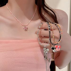 Chaines collier pendentif couloir pull de coulat de couater bijoux de mode esthétique élégante clavicule acrylique perle en gros