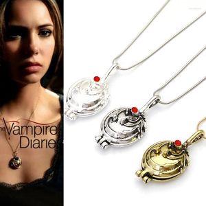 Chaînes The Vampire Diaries Collier Elena Gilbert Mode Verveine Verveine Pendentif Po Médaillon Chocker Bijoux Femmes Fille Pour Cosplay