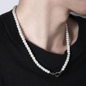 Chaînes à la mode gothique fête imitation perle chaîne de clavicule pour hommes femmes bijoux de luxe punk vintage charme colliers de mariage en gros