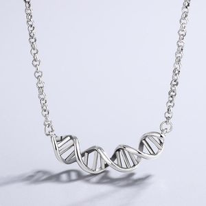 Cadenas VENTFILLE 925 plata esterlina DNA Twisted espiral collar para mujeres personalidad moda fiesta regalos joyería 2021 gota