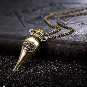 Chaînes Vintage Bouteille En Métal Collier Conteneur Artefact Film Cosplay Mode Bijoux Accessoire Cadeaux Pendentifs Assistant Potion