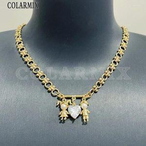 Chaines en gros 5 pièces Collier gros collier pour femmes Colliers de charme de coeur zircon Design de mode