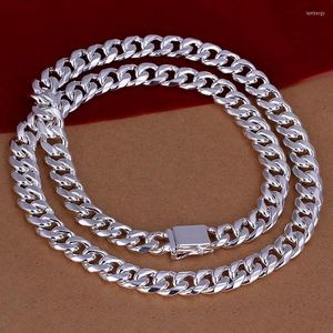 Cadenas Venta al por mayor Hombres 20 pulgadas 51.79 cm 10 mm Plata 115 g Bolsas de regalo de cadena de serpiente sólida