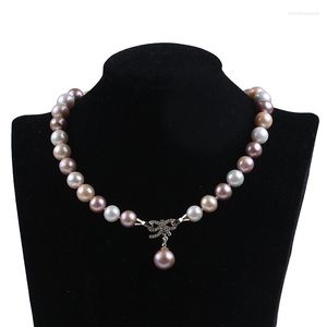Chaînes en gros naturel 11-13mm violet et blanc rose couleur Edison colliers de perles d'eau douce