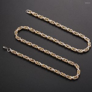 Ancho de las cadenas 5 mm 316L de acero inoxidable de acero inoxidable collar del emperador de oro de la moda