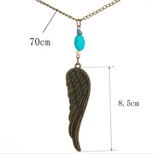 Chains Wing Pendant Collier Vintage Angel Charms Feather Slempe pour les femmes unisexes hommes Thanksgiving Engagements Mariages