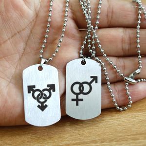 Chaînes Wukaka Mode Gay Pride LGBT Collier Rond Fille Garçon Symbole En Acier Inoxydable Colliers Hommes Bijoux