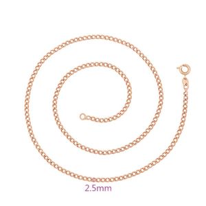 Chaînes XP Jewelry - (44 cm 2,5 mm) Rose 585 Or Couleur Chaîne Colliers Pour Hommes Femmes Mode Nickel Sans Cuivre