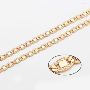 Chains XP Jewelry --( 46 Cm 4 Mm) Gold Color Flat Chain Necklaces For Men Women Fashion Nickel Free