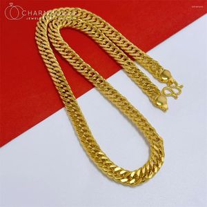 Cadenas Collares largos chapados en oro para hombres 5/8/10 mm Cadena de enlace de 24 pulgadas Choker Homme Hip Hop Joyería Accesorios Al por mayor