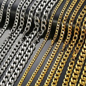 Cadenas Zorcvens Fashion Cuba Link Chain Collar de acero inoxidable Gold Black Plate Color Macho Joyería Regalos