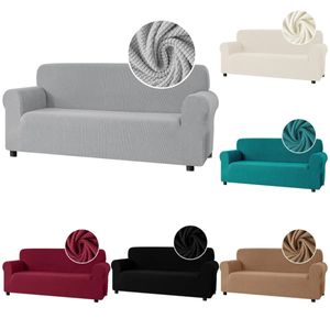 Housses de chaise 1234 sièges, couleur unie, couverture complète, tissu Jacquard universel anti-poussière, en forme de L pour le salon, 231019