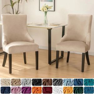 Couvre-chaise 1pc Velvet Dining Hlebcovers Elastic Washable Washable Wedding Chairs for Room El Home Decor