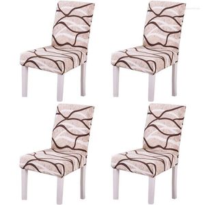 Housses de chaise 4 pièces housse de restaurant rayée amovible et lavable/siège de décoration de la maison divers styles