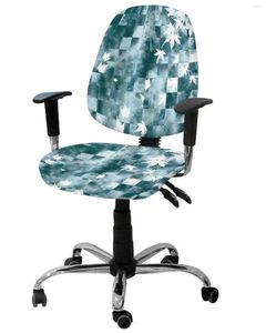 Housses de chaise, feuilles botaniques, mosaïque, aquarelle, teinture par nouage, housse de fauteuil élastique, housse de bureau amovible, siège fendu