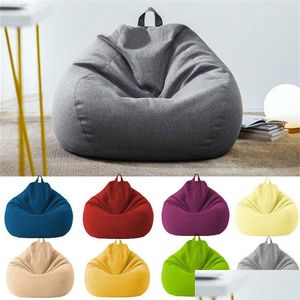 Housses de chaise Chaise Ers Grand Pouf Er Canapé à siège unique Chaise longue à dossier haut Beag Jouets en peluche Organisateur de vêtements sans remplissage 70X80Cm Dhncy