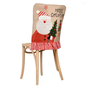 Cubiertas de silla navidad 53x47cm tela de adorno de la cubierta posterior para sillas de comedor estándar duradera