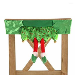 Housses de chaise Couverture de Noël Bande de couverture de Noël Santa Claus Elf Jupe Fournitures de fête Housse pour