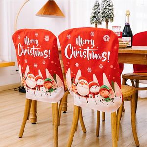 Couvertures de chaise couverture de noël année fournitures dossier rouge anglais décorations réutilisables pour mariage fiançailles anniversaire