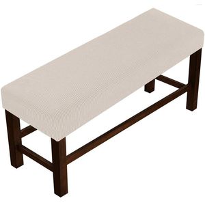 Housses de chaise transfrontalières anti-poussière et antidérapantes, simples, manches de couleur unie, velours tissé élastique, long banc