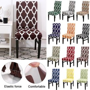 Cubiertas de silla DIDIHOU Cubierta de impresión geométrica Spandex Multifuncional Universal Estiramiento Sillas de comedor Paño Elástico