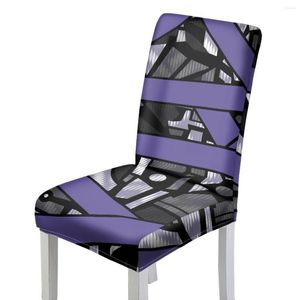 Housses de chaises de salle à manger, motif géométrique abstrait personnalisé pour chambre/bureau, siège imprimé à la demande