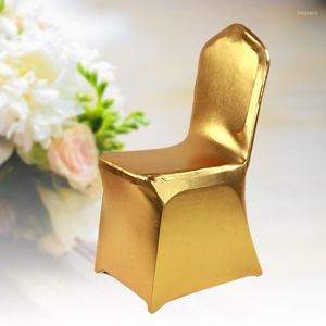 Cubiertas de silla Cubierta de asiento elástica El Restaurante Decoración de banquete de boda Impermeable Recubrimiento de plata de oro