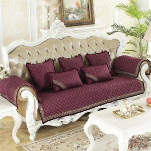 Housses de chaise Style européen fleurs brodées tissu luxueux housse de canapé souple serviette antidérapante décoration de la maison quatre saisons disponibles