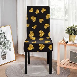 Couvre-chaise Love Heart Print Cover Souple pour la salle à manger Bureau Banquet Seat Wedding Rovible Rovable Couverture
