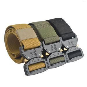 Cubiertas de silla Cinturones tácticos al aire libre para hombres Cinturón de cintura militar de nylon con hebilla de metal Entrenamiento de servicio pesado ajustable