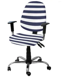 Couvre-chaises Braves blanches bleu marine Élastique Couvre-ordinateur en fauteuil