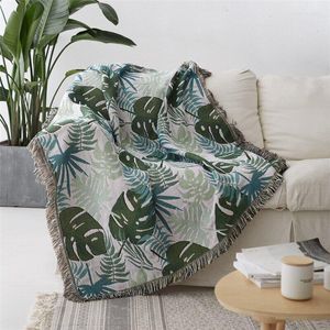 Fundas para sillas, manta nórdica, multifunción, hojas frescas, funda decorativa, Cobertor en sofá cama, viaje, costura antideslizante suave